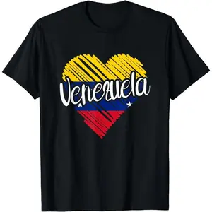[100% Cotton]Venezuela For Men Venezuelan Heart Flag for Women Venezolano T-Shirt