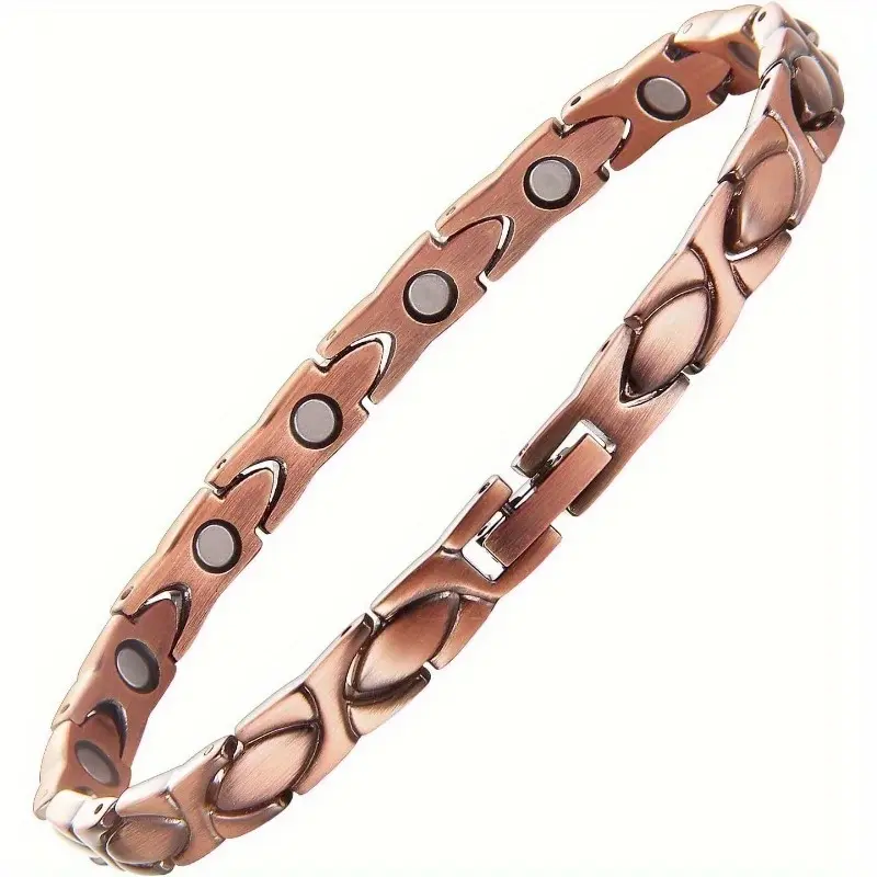Women'S Copper Bracelet 99.9% Pure Magnetic Chain Bracelet, Adjustable Jewelry Gift with Size Tool arm