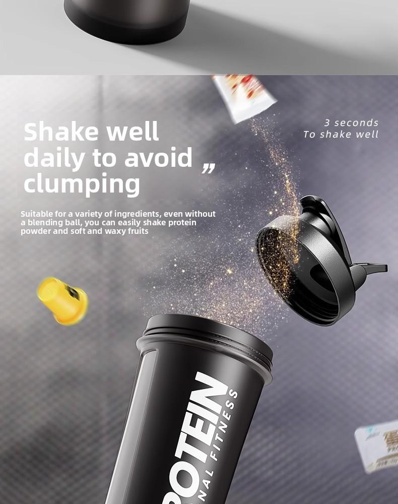 Protein Shaker Bottle 600ml with Mixing Ball BPA Free Leak Proof Sports Water Cup for Gym Fitness Workout Strength Training Muscle Building Nutrition Drink All-day Comfort Summer Essential Fitness Gear Free one sports headband