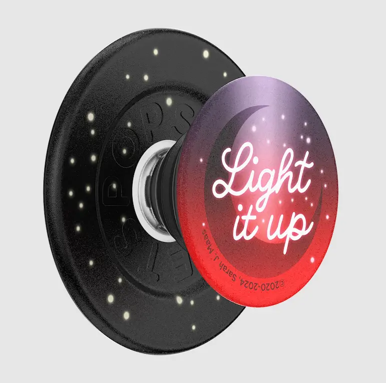 Light-Up Magnetic PopGrip - MagSafe-Compatible Cellphone Holder, Mount, and Stand for Smartphones and Mobile Phone Accessories