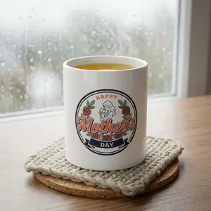 Happy Mother's Day floral emblem Mug | Mother's Day coffee mug