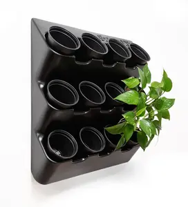 BOXSAND-12 Vertical Planter (24"x26") - 12 Plants Black Color + Round Black Pots