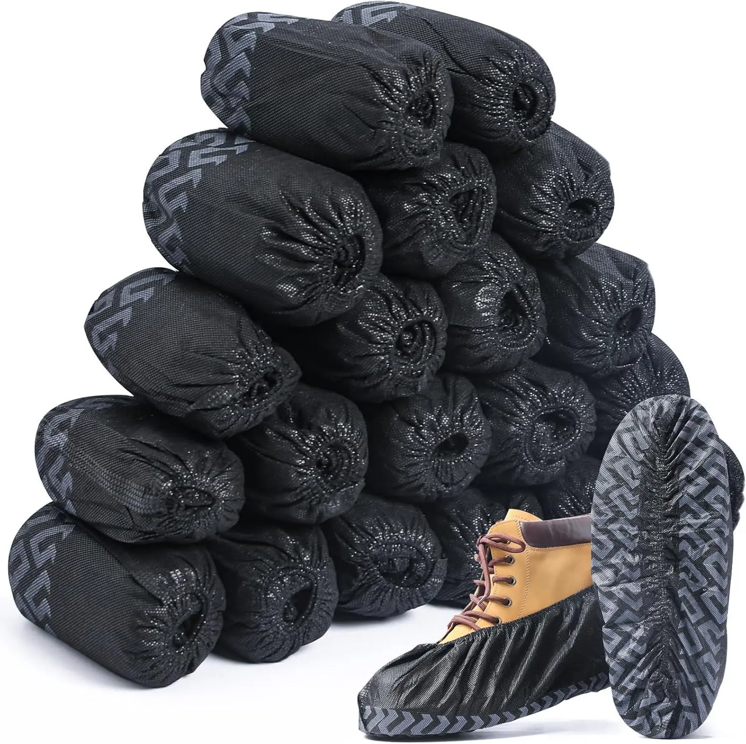 200 Pcs Non-Slip Disposable Shoe & Boot Covers, Extra Large Anti-Skid Covers for Indoor Home, Contractors & Open Houses