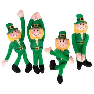 11" St. Patrick's Day Long Arm Stuffed Leprechauns - 12 Pc.