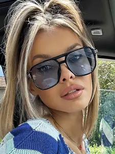 Vintage Geometric Frame Sunglasses, Trendy Casual Sunglasses for Women, Fashion Accessories for Everyday Use and Outdoor Activities, Sunglasses Frames