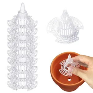 10 Pack Round Flower Pot Drainage Screen Mesh Pads, Upgraded Planter Bottom Grid Gasket, Anti-Rot Breathable Pot Hole Mesh Cover Prevents Soil Loss for Bonsai Succulent Garden Potted Plants