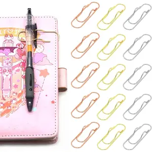 15 Pack Pen Clip for Notebook, Colorful Pen Holder for Notebook, Heart Metal Paperclip Pen Holder Clip and Papers Journal Planner (5 , 5 , 5 Rose )