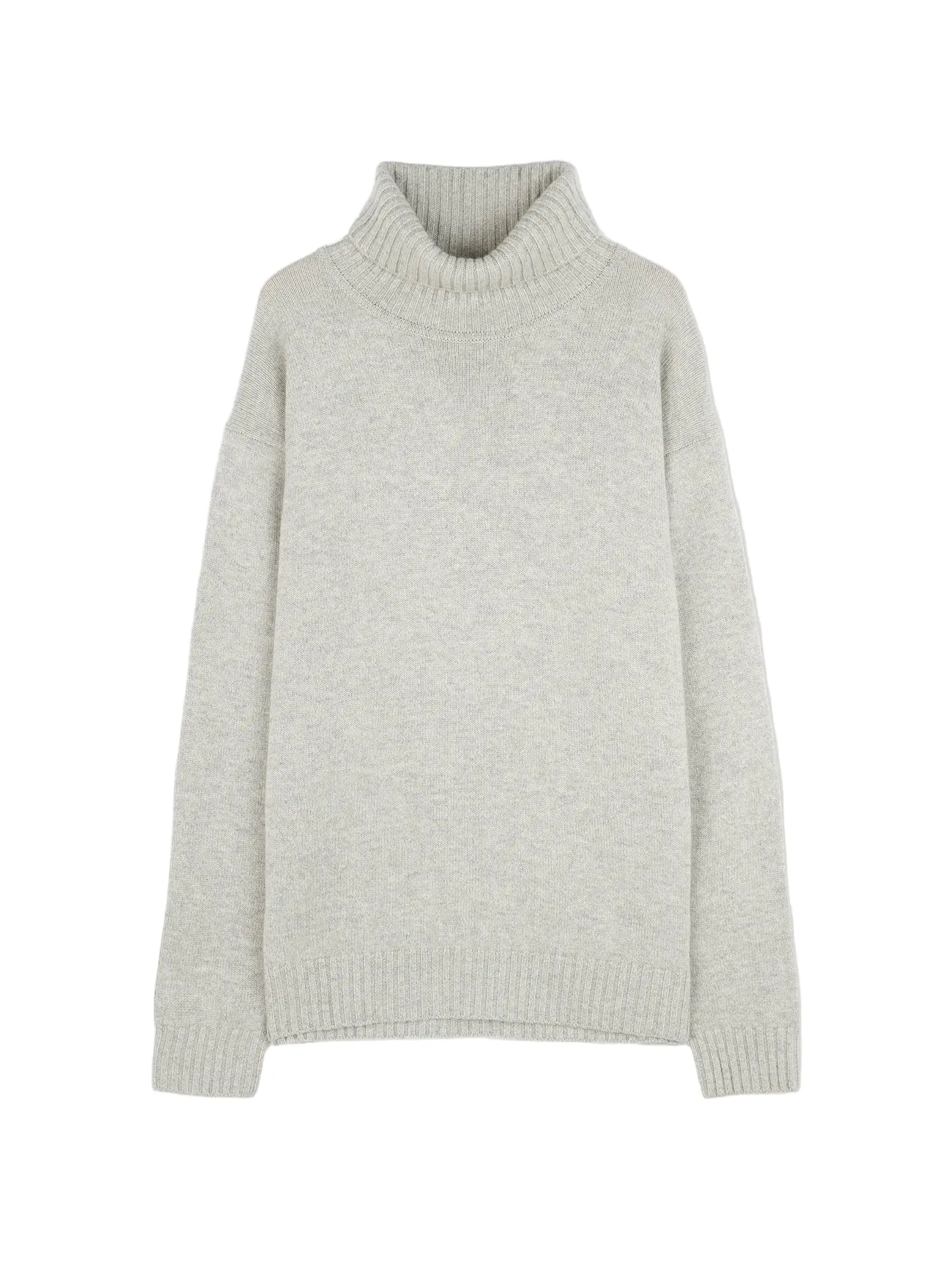 Men's Mongolian Cashmere High Neck Knitwear - Long-Sleeve Top, Ribbed Textured Hem, Soft Warmth, Classic Menswear