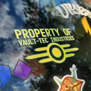 Property Of Vault-Tec Vinyl Car Decal: Fallout Cosplay UV Transfer Sticker For Truck / Toolbox