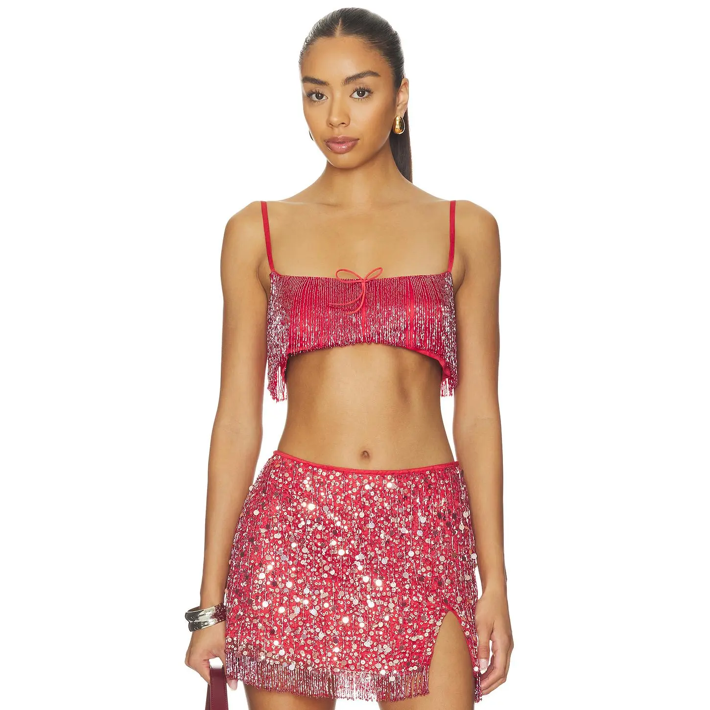 ASTA RESORT x REVOLVE Yasmin Fringe Bralette in Dusk