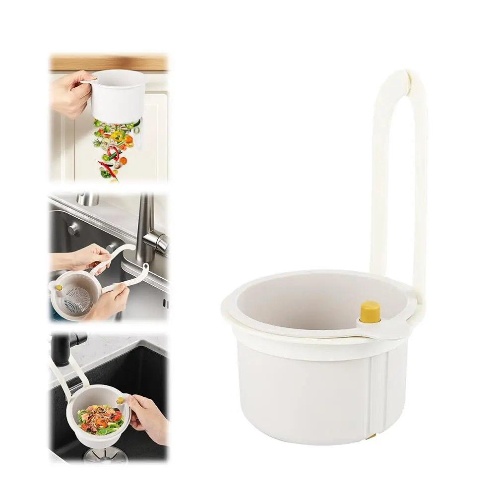 Kitchen Sink Drain Basket, Automatic Dumping Design, Easy Installation, Press Down Food Waste Filter, Upgrade Your Kitchen Garbage Disposal