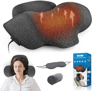 3 in 1 Neck Massager Pillow with Heat, Pillow Massage Neck Hump Support, Shiatsu Back Shoulder Massager with Kneading, Heating & Vibration for Relaxation and Comfort
