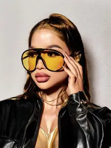 Punk Simple Style Glasses Sunglasses for Men & Women, Summer 2024 Trendy Casual Flat Top Frame Sunglasses for Beach Vacation, Fashion Accessories for Everyday Outdoor Activities & Back To School