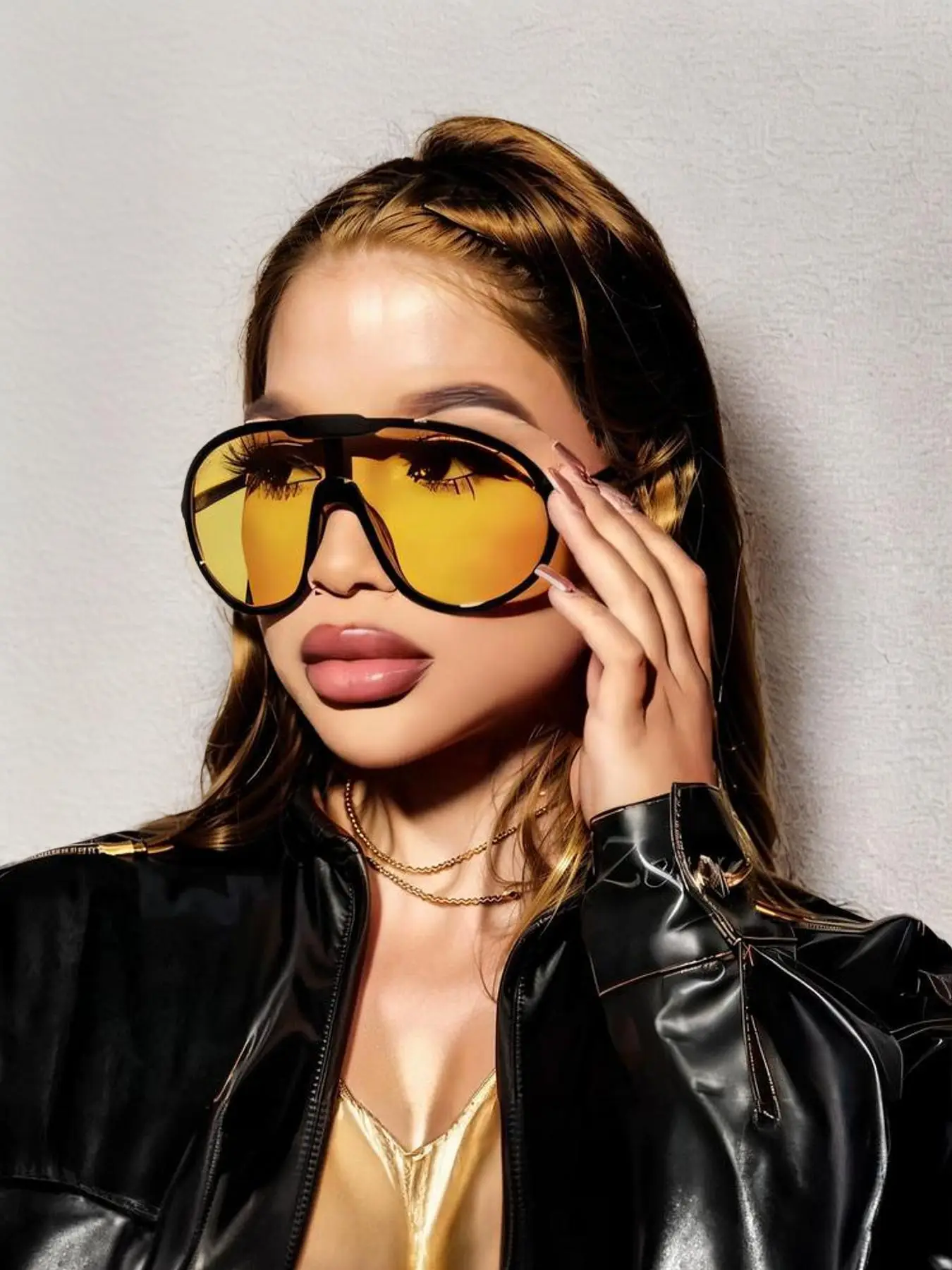 Punk Simple Style Glasses Sunglasses for Men & Women, Summer 2024 Trendy Casual Flat Top Frame Sunglasses for Beach Vacation, Fashion Accessories for