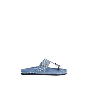 DAISYCHAIN-DENIM STUDDED THONG SANDAL