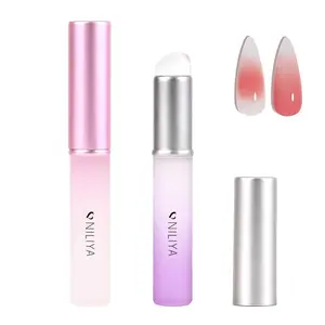 Silicone Chrome Nail Powder Applicator 2PCS Ombre Brush Nail Art Tools for Beginners