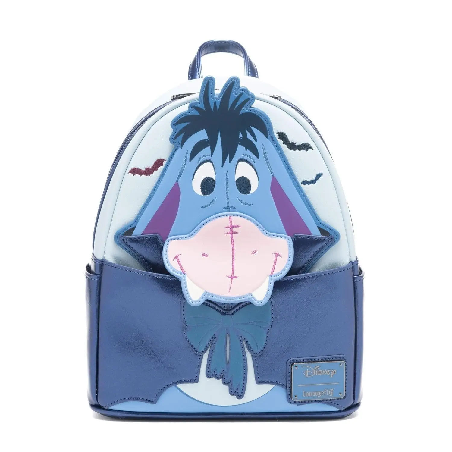 Loungefly Disney Winnie The Pooh Vampire Eeyore Cosplay Faux Leather Mini Backpack - 707 Street Exclusive, Bat, Glow-in-the-Dark, Halloween, Spooky Goth Aesthetic Functional Bag, Collectibles, Role Play, Casual Wear, Spooky Season