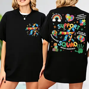 Support Squad T-shirt, Autism Awareness Shirt, 100% Pure Cotton Support Team T-shirt, Autism Day, Special Education Shirt, Neurodiversity T-shirt