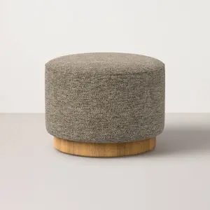 Round Ottoman with Plinth Base Granite - Hearth & Hand with Magnolia