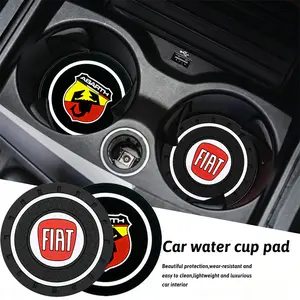 2Pcs Silicone Car Coaster Mat Water Cup Cushion Auto Anti Slip Pad Automotive Interior Accessories Interior Decoration Accessories For FIAT Abarth Pulse Panda Tipo Strada 600 500X Mobi Doblo Fullback Freemont Toro Qubo Fiorino Aegea Punto