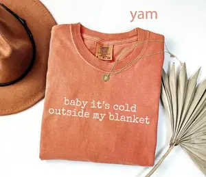 Comfort Colors Baby It's Cold  Outside My Blanket Shirt, Cold Weather Shirt, Funny Winter Tee, Cozy Season Outfits, Sarcastic Shirt, Gift for Friend