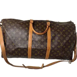 Pre-owned Louis Vuitton Leather Travel Bags Monogram Keepall Bandouliere 55