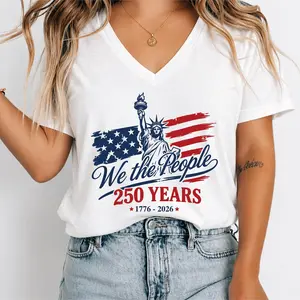250th Anniversary Vneck, We The People 1776 2026 Racerback, Patriotic Shirt, 4th of July Independence Day Gift, S1286