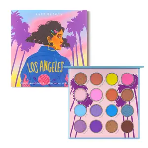 Kara Babes LOS ANGELES Eye Palette - 16 Vivid Mattes & Shimmers for Makeup Looks - Eyeshadow - Blend & Cosmetic