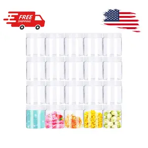 20 Pack 4oz Empty Clear Slime Containers,Round Plastic Cosmetic Jars