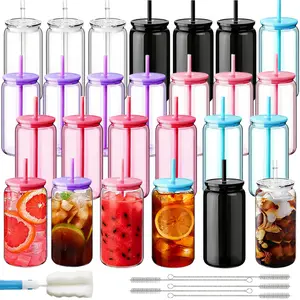 24-Pack 16oz Single Layer Colorful Plastic Cups with Lids & Straws - Reusable Rainbow Tumblers with Cleaning Kit | Birthday Party Supplies, Family Picnic Essentials, School Event Drinkware & Holiday Cookout Set (Assorted Colors) tiktokshopspringglowup