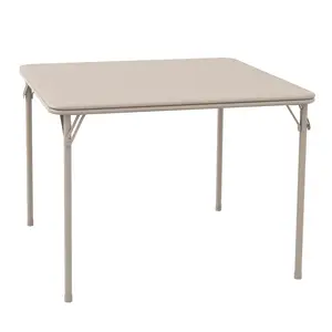 Portable Square Folding Card Table 33.6" – PU Padded Water-Resistant Top – Sturdy Metal Frame – No Assembly, Indoor/Outdoor, Living Room, Camping, Parties, Desk for 4
