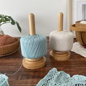 Wooden Yarn Holder with Twirling Mechanism, Wooden Yarn Spinner, 1 Count Yarn Ball Holder, Knitting Embroidery Accessory, Home Organizer for Crocheting