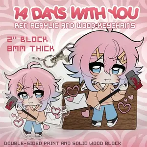 14 Days with You Acrylic Keychain || Ren, 2" inch,  perfect for attaching to bags, keys, or as a gift.