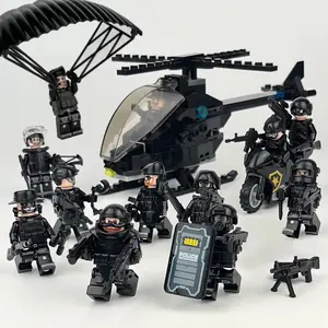 Shield ghost swat humanoid dolls, building blocks, digital action figures assembled toys reptile children's educational toys