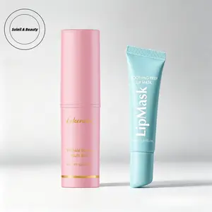 Hydrating Set，Pink  Volume Multi , Soothing Prep Lip Mask，All In One  Stick for Youthful-Looking, Helping Look of Fine Lines, Anti-Aging  For Under-Eyes, Neck, Cooling peel-off lip mask for smoother lip prep and a hydrated feel，Mother's Day gift