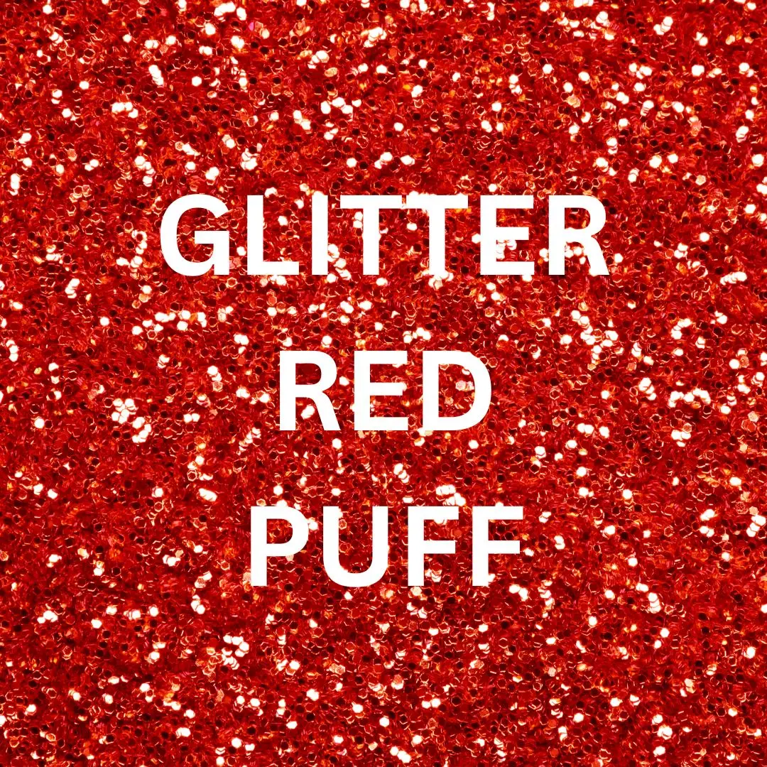 3D Super Glitter Puff Heat Transfer Vinyl (HTV) - Cricut-Compatible DIY Craft Supplies for Design-Focused Projects - Red