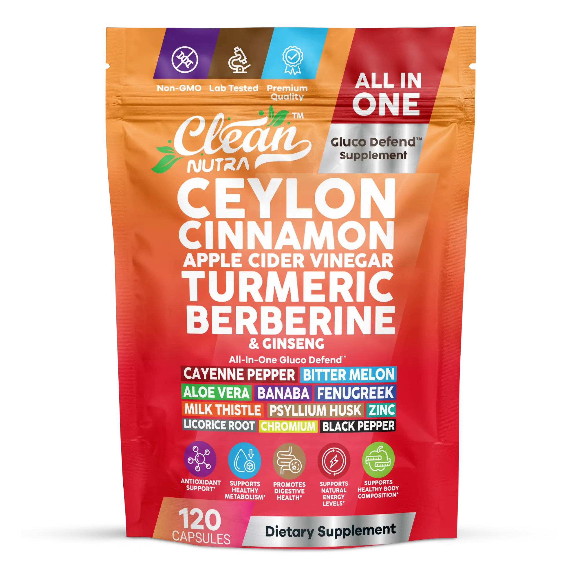 Clean Nutra Ceylon Cinnamon Capsules with Berberine & Apple Cider Vinegar Turmeric Ginseng Supplement Made in USA Clean Nutra Ceylon Cinnamon Capsules with Berberine & Apple Cider Vinegar Turmeric Ginseng Supplement Made in USA
