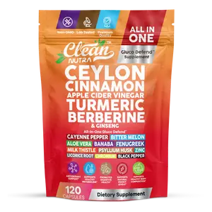 Clean Nutra Daily Wellness & Balance Support with Ceylon Cinnamon, Berberine & Apple Cider Vinegar- Gluco Defend