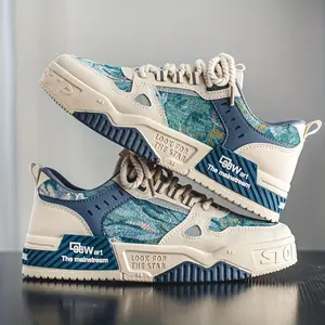 New trendy men's shoes, versatile and breathable, sporty casual shoes, low-top, non-slip, stylish sneakers, men's thick-soled shoes