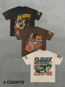 men's letter & figure print pajama tee, casual comfy round neck short sleeve t-shirt for daily wear, men's sleepwear & loungewear for all seasons