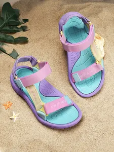 Pastel Colorblock Sport Sandals, Lightweight Open Toe, Adjustable Strap, Athletic Style, Less Than Ankle Height, Summer Shoes for Women