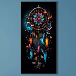 5D DIY Full Drill Diamond Painting - Diamond Painting Kit Colorful Feathers Mosaic Canvas DIY Wall Art, Home Wall Decoration, Handmade Gifts, Handcraft