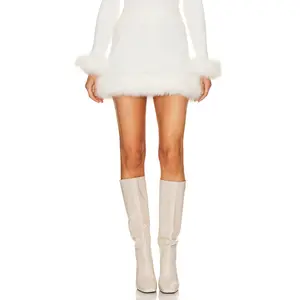 Show Me Your Mumu Fran Mini Skirt in White Knit