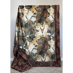 Rustic Skulls on Rusty Copper Luxe Large 56x79 Minky Blanket
