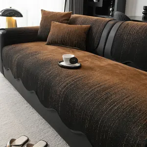 Universal European Style Wave Edge Sofa Cover, Sofa Slipcover, Sofa Couch Covers, Sofa Protector, All-Season Protective Case for Living Room Office Bedroom Decor, Includes Armrest Covers