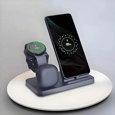 Charging Station for Samsung Devices, 3 in 1 USB C Charging Stand for Samsung Galaxy S25/S24/S23/S22/S21/Note20/10/Z Flip/Fold 6/5/4 Galaxy Buds Wireless Charger Dock for Samsung Galaxy Watch Ultra/8/7/6/5/5 Pro/4/3/Active 2/1 Gps Smartwatch Wearable, Acc