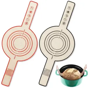 2-Pack Silicone Baking Mats for Dutch Oven Bread - Non-Stick Bread Sling with Long Handles, 0.7mm Thick, Perfect for Dough, Pastry & Bread Baking