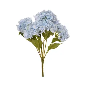 22" Silk Hydrangea Bush Light Blue