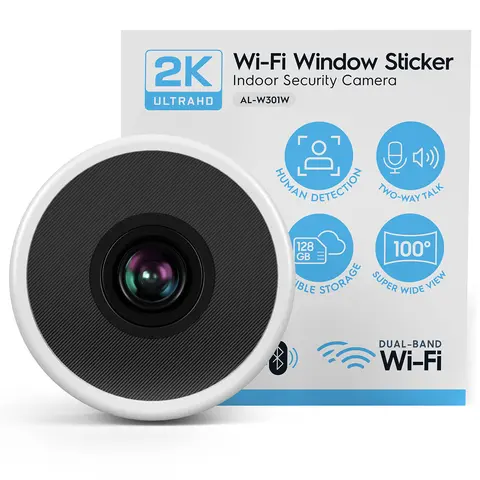 Amcrest Link AL-W301W 3MP Wireless Window Security Camera - Window Cam with 24/7 WiFi Monitoring, Video Surveillance, Smart Motion Detection, 2-Way Audio, 100° Wide View, AI Color Night Vision, Velcro Stick, Micro SD Slot, Smart Home Gadget, Surveillance