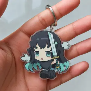 Demon Slayer Acrylic Keychain – Cute Anime Key Ring, Kawaii Character Bag Charm, Manga Fan Accessory Gift for Men Women